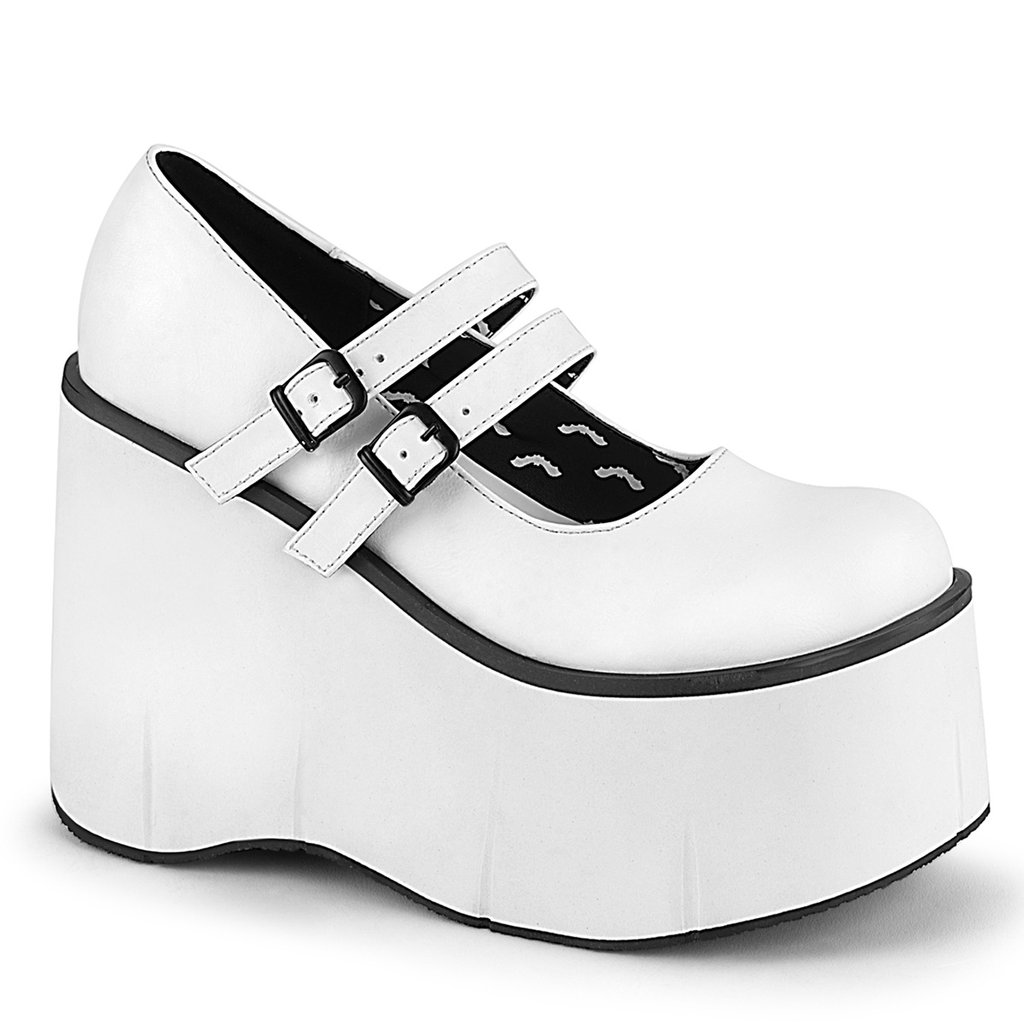 Chaussures Plateforme Demonia Kera 08 Vegan Cuir Femme - Blanche 04879-CHRB